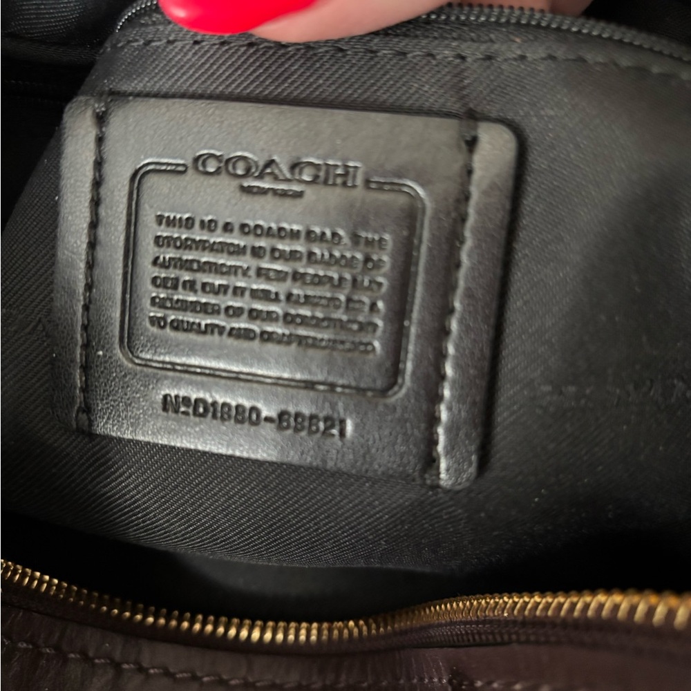 Coach Pebbled Leather Satchel in Deep Burgundy - Picture 10 of 14